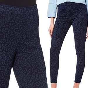 SPANX Leopard Denim Jean-ish Ankle Leggings High Rise Pull On Jeggings 6/8 NEW